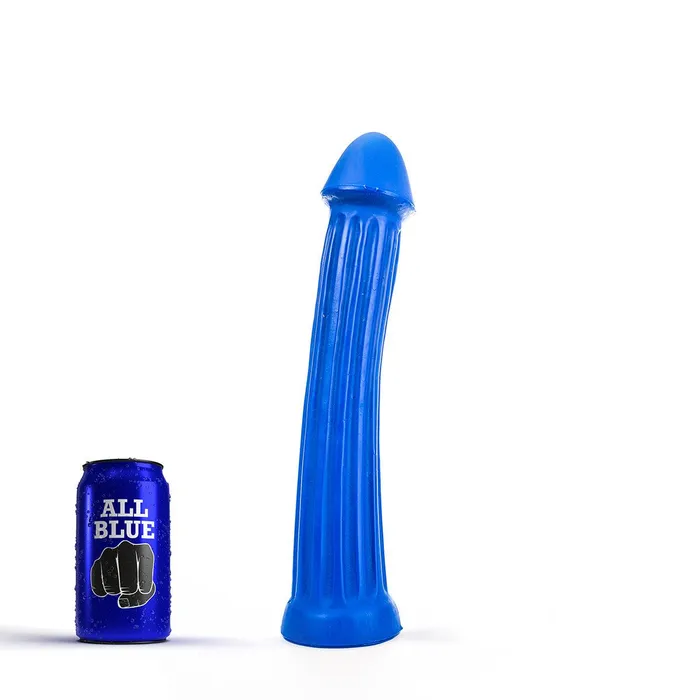 All Black Dildos All Blue XXL Dildo Met ribbels 31 x 55 cm Blauw