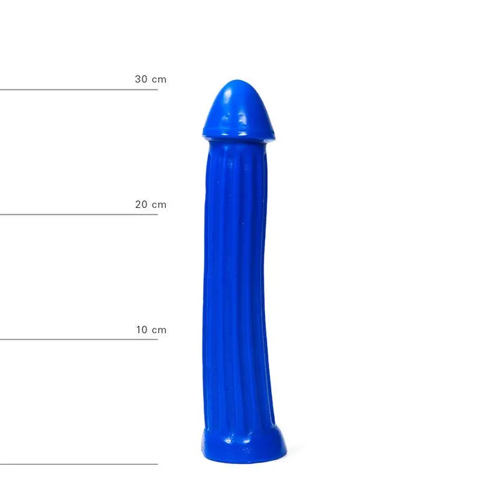 All Black Dildos | All Blue - XXL Dildo Met ribbels 31 x 5.5 cm - Blauw