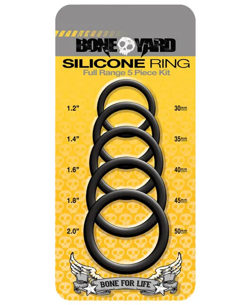 Boneyard Anal Boneyard 5 pc Silicone Ring Kit Black