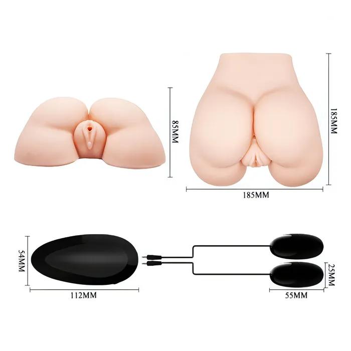 Crazy Bull Female Sex Toys | Masturbatore realistico Ano e Vagina in cyberskin - Rosa Carne, Multispeed