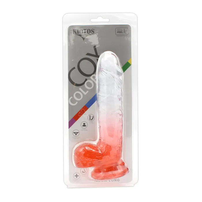 Kiotos COX Dildos | Kiotos Cox Color - Gekleurde Dildo 08 - 18,5 x 4 cm - Transparant/Rood