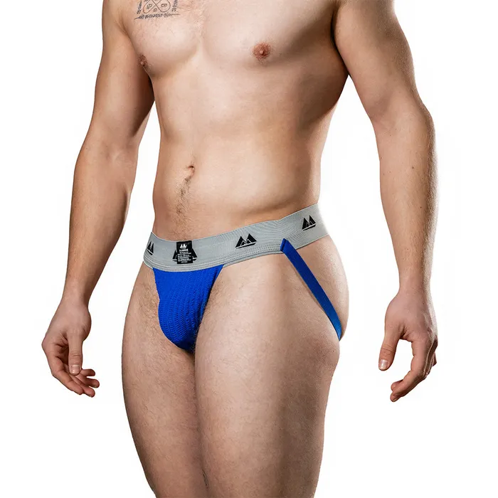 Male Sex Toys MM MM Original Jockstrap Herenslip Tailleband 5 cm BlauwGrijs