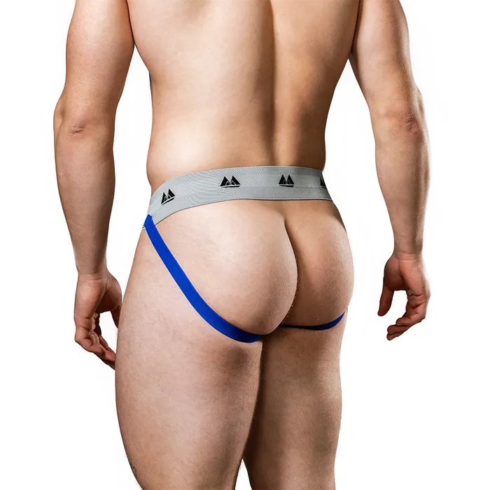 Male Sex Toys | MM MM Original - Jockstrap Herenslip - Tailleband 5 cm - Blauw/Grijs