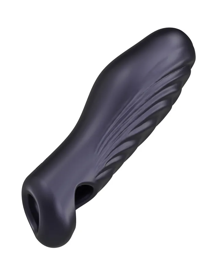 ManWan Male Sex Toys ManWan Ryzer Penis Extender en Zachte Masturbatie Sleeve Black Plum