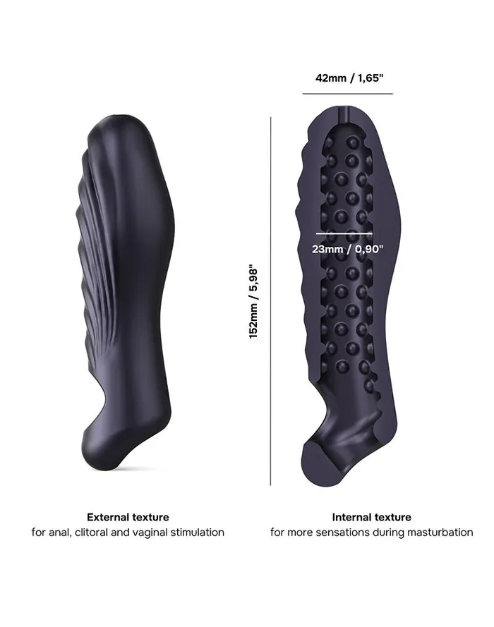 ManWan Male Sex Toys | ManWan - Ryzer - Penis Extender en Zachte Masturbatie Sleeve - Black Plum