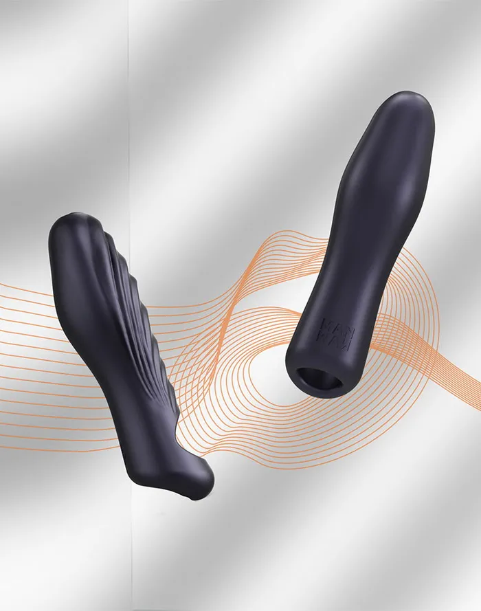 ManWan Male Sex Toys | ManWan - Ryzer - Penis Extender en Zachte Masturbatie Sleeve - Black Plum