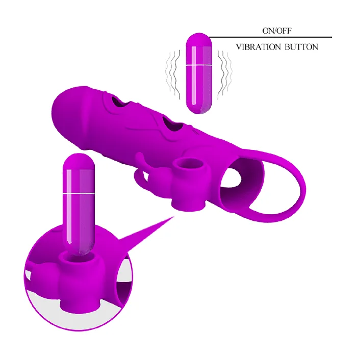 Pretty Love Vibrators | Guaina deisgn con stimolatore clitorideo - Viola