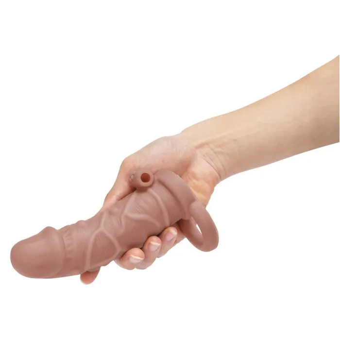 XGEN Male Sex Toys | One Inch Vibrating Realistic Penis Extender With Ball Loop