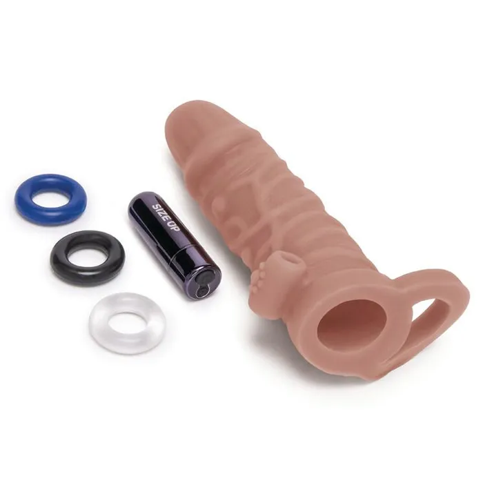 XGEN Male Sex Toys | One Inch Vibrating Realistic Penis Extender With Ball Loop