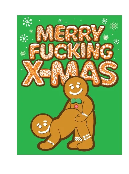 2 Pcs Merry F*cking Christmas Gingerbread Gift Bag - Novelty Gift Bag | Kalan Vibrators