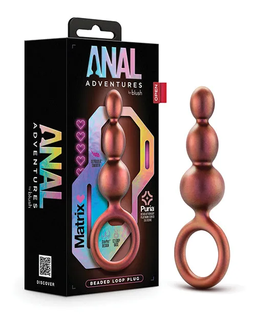 Anal Adventures Matrix Beaded Loop Plug Copper Blush Novelties Anal