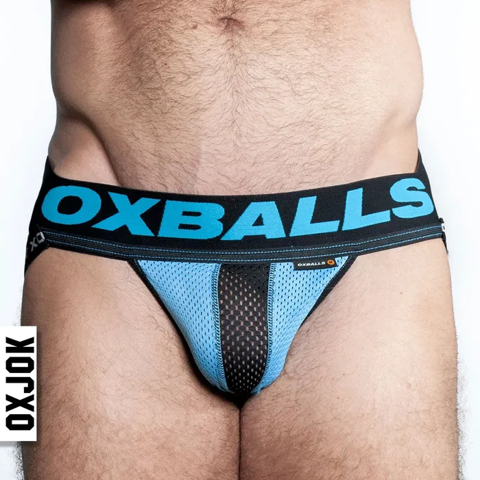 Anal Airmesh Upthrust SliderStrap Jock Sky Blue Xl OXJok