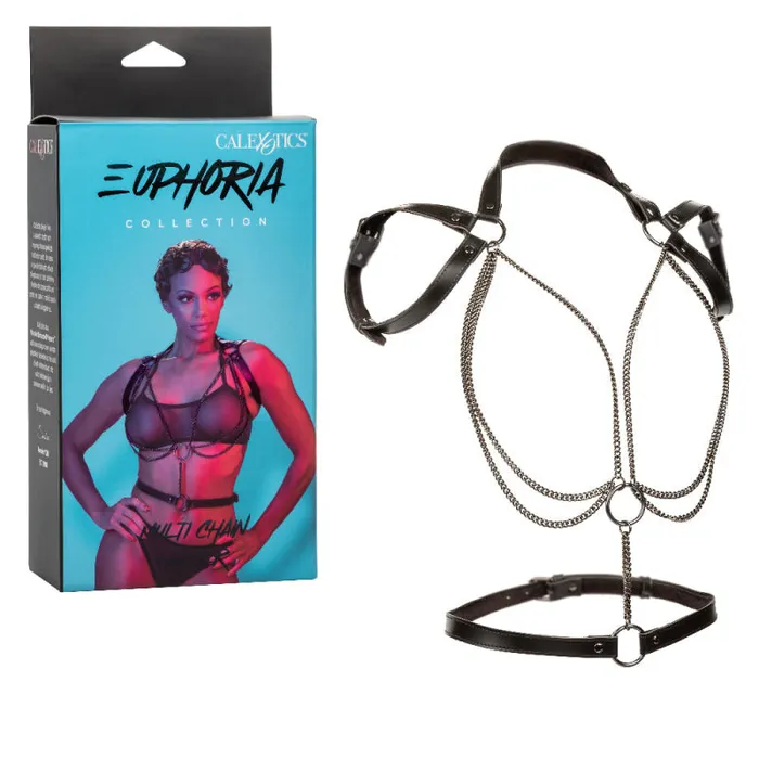 Anal Calexotics Euphoria Collection Multi Chain Halter Black