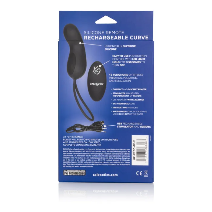 Anal | CalExotics Silicone Remote Rechargeable Curve - Black