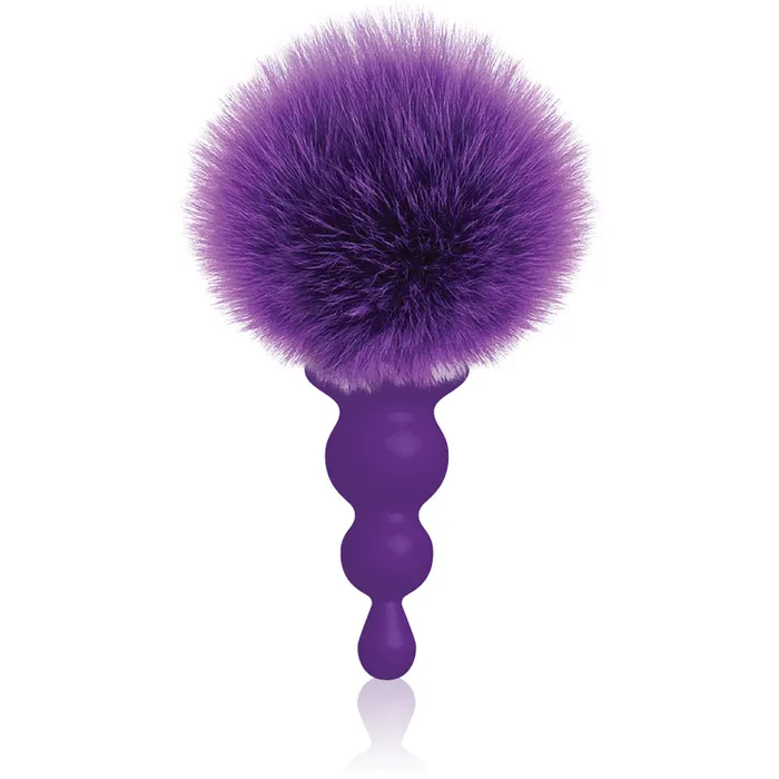 Anal Icon Brands The 9s Cottontails Silicone Bunny Tail Butt Plug Beaded Purple