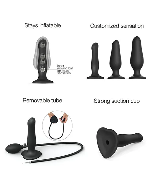 Anal | Lovely Planet Strap On Me Inflatable Dildo Plug - Black