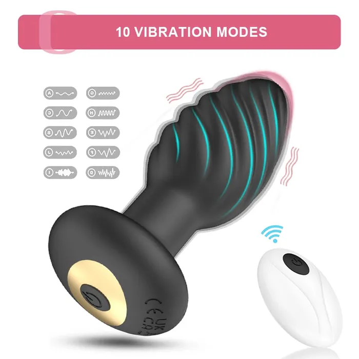 Anal | Lovetoyshub Silicone Butt Plug 10 Vibration Wireless Remote Control Easy To Use