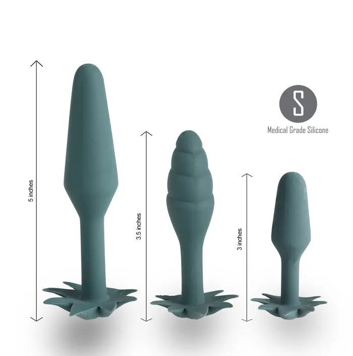 Anal | Maia Toys Doobies Pot Leaf Anal Trainer Silicone Set - Green