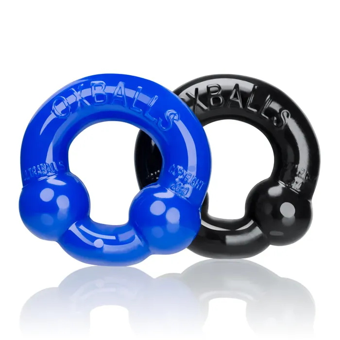 Anal | Oxballs Ultraballs 2- Piece Cockring Set - Black &  Police Blue