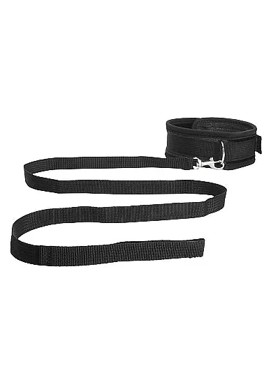 Anal | Shots America Velvet & Velcro Collar & Leash Adjustable Black