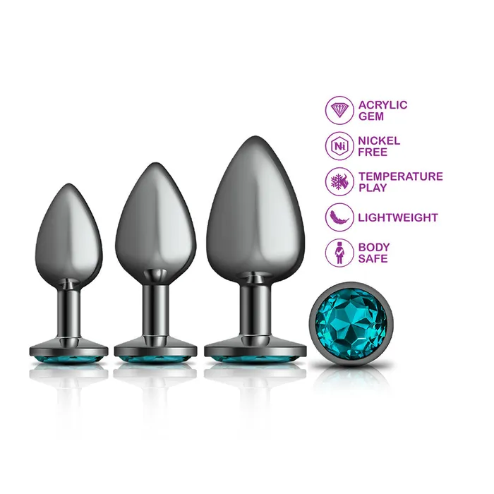 Anal Viben Cheeky Charms Metal Plug Kit Gunmetal Round