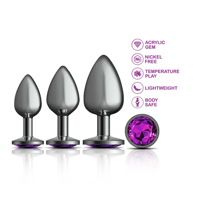 Anal | Viben Cheeky Charms Metal Plug Kit Gunmetal Round