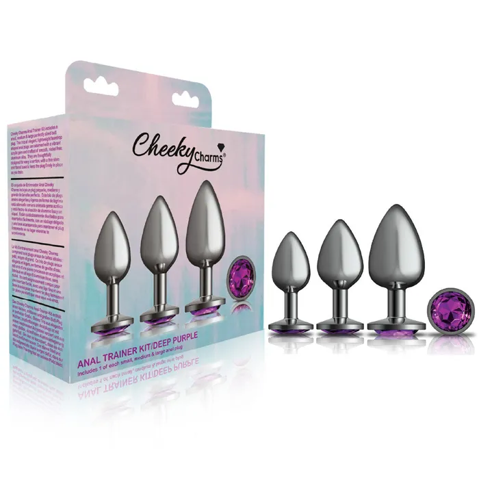 Anal | Viben Cheeky Charms Metal Plug Kit Gunmetal Round