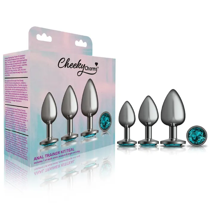 Anal | Viben Cheeky Charms Metal Plug Kit Gunmetal Round