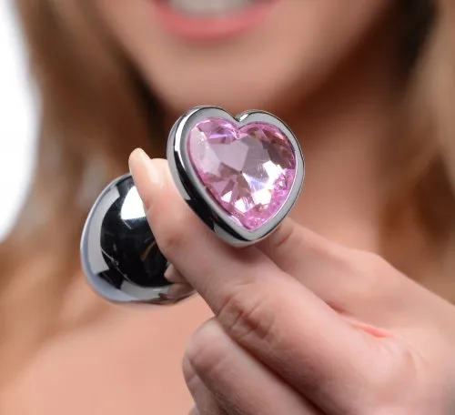 Anal XR Brands Booty Sparks Pink Heart Gem Anal Plug Set