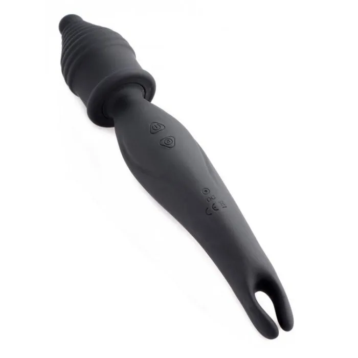 Anal XR Brands Wand Essentials Dual Diva 2 in 1 Silicone Massager Black