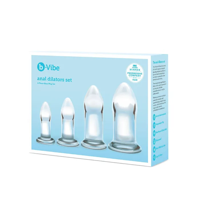 b-Vibe Glass Anal Dilator 4 Pc Set | b-Vibe Anal