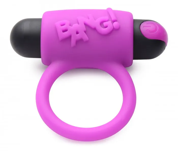 Bang Couples Love Ring Finger Vibrator Bullet Blindfold Kit in Purple XR Brands Vibrators