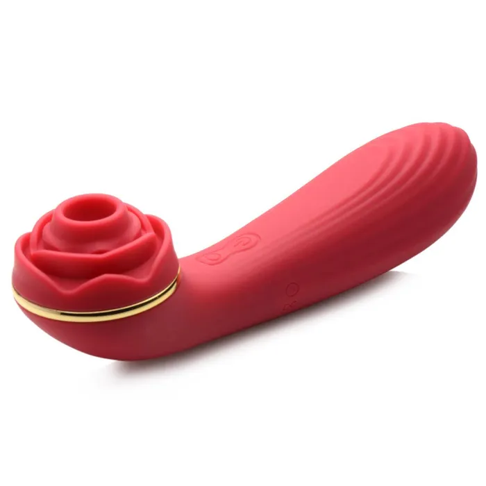 Bloomgasm Passion Petals 10x Suction Rose Vibrator Red XR Brands inmi Vibrators