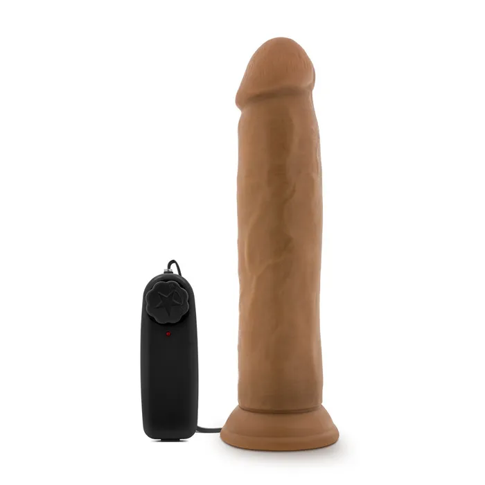 Blush Female Sex Toys Dr Skin Dr Throb 95 Inch Vibrating Realistic Cock With Suction Cup Mocha