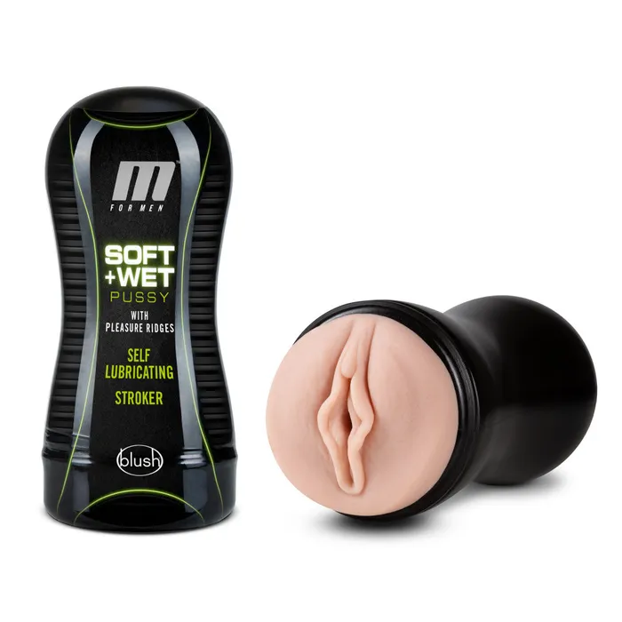 Blush Male Sex Toys | M for Men - Soft and Wet - Pussy With Pleasure Ridges - Self Lubricating Stroker Cup - Vanilla