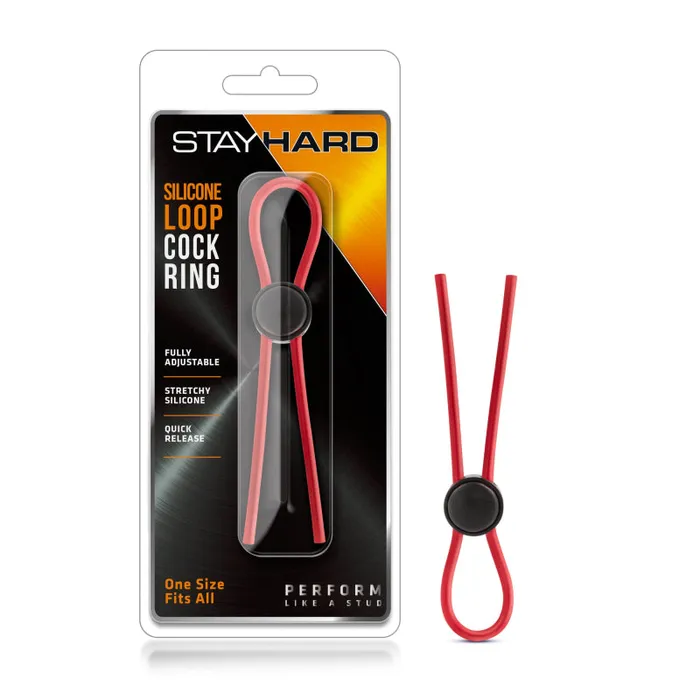 Blush Novelties Male Sex Toys | Stay Hard - Silicone Loop Cock Ring - Red