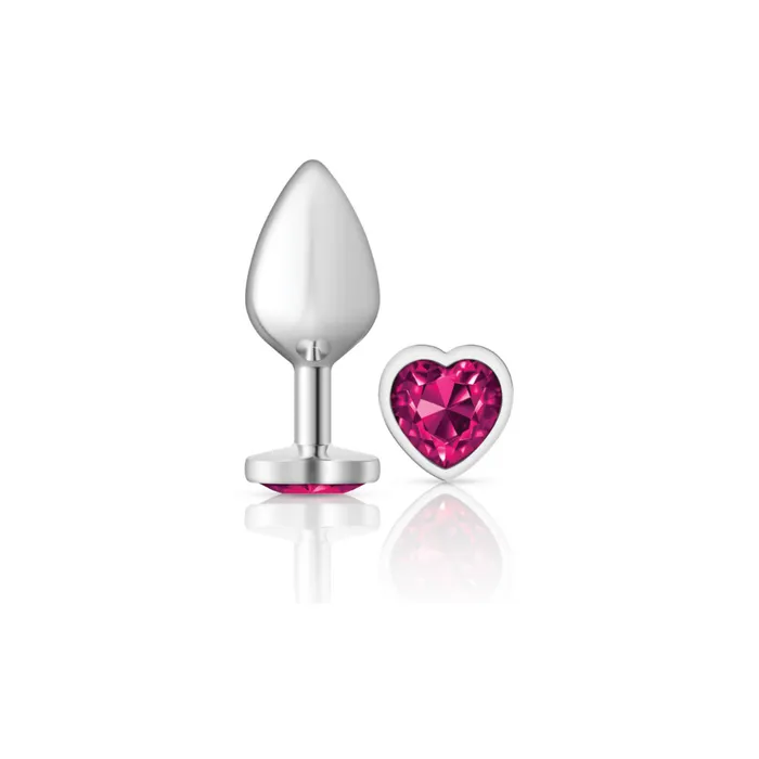 Cheeky CharmsSilver Metal Butt Plug HeartBright PinkMedium Viben Anal