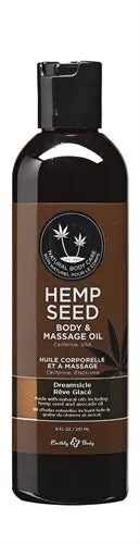 Couples Earthly Body Hemp Seed Massage and Body Oil Dreamsicle 8 Fl Oz 237ml