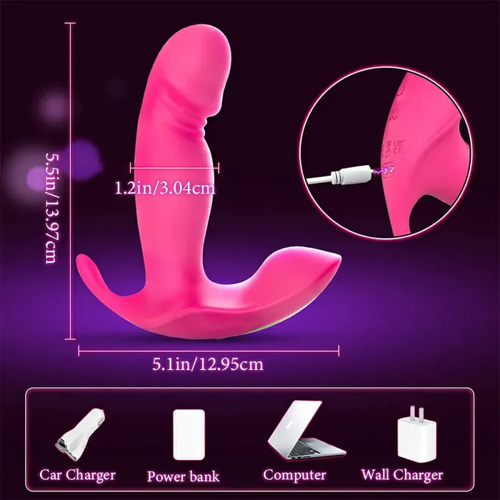 Couples | Lovetoyshub Remote-Controlled Wearable Vibrator with 10 Vibration & Wiggling Modes