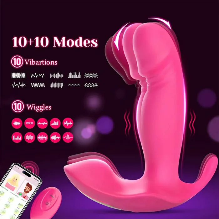 Couples | Lovetoyshub Remote-Controlled Wearable Vibrator with 10 Vibration & Wiggling Modes