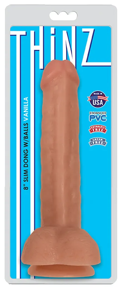 Curve Toys Dildos | 8 Inch Slim Dong With Balls - Vanilla