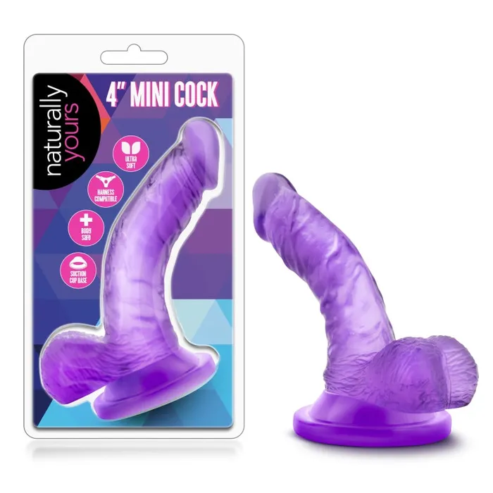 Dildos | Blush Novelties Naturally Yours - 4 Inch Mini Cock - Purple