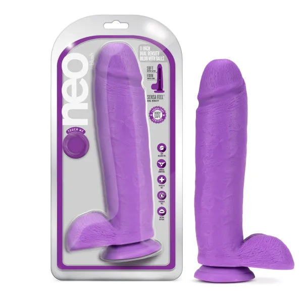 Dildos | Blush Novelties Neo 11in Dual Density Dildo Neon Purple