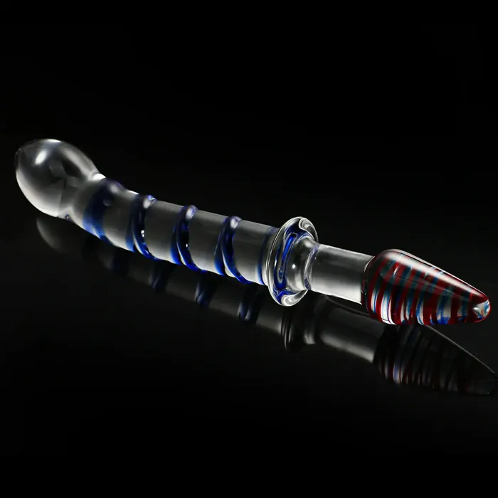 Dildos | Lovetoyshub 9.3-Inch Sword-Shaped Colored Glass Dildo with Realistic Glans and Vein Design