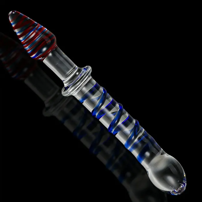 Dildos | Lovetoyshub 9.3-Inch Sword-Shaped Colored Glass Dildo with Realistic Glans and Vein Design