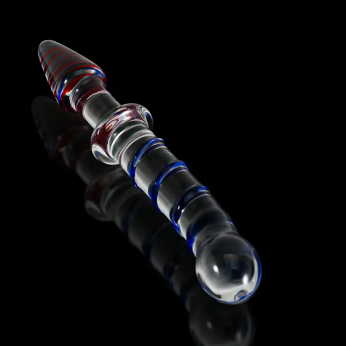 Dildos | Lovetoyshub 9.3-Inch Sword-Shaped Colored Glass Dildo with Realistic Glans and Vein Design