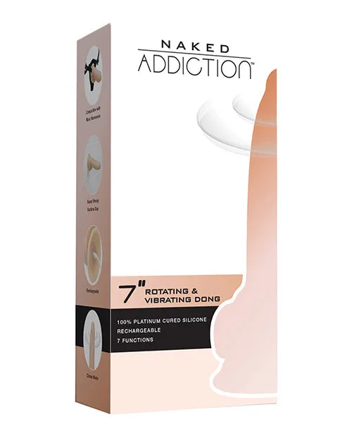 Dildos Naked Addiction 7 Rotating Vibrating Dong Wremote Flesh BMS