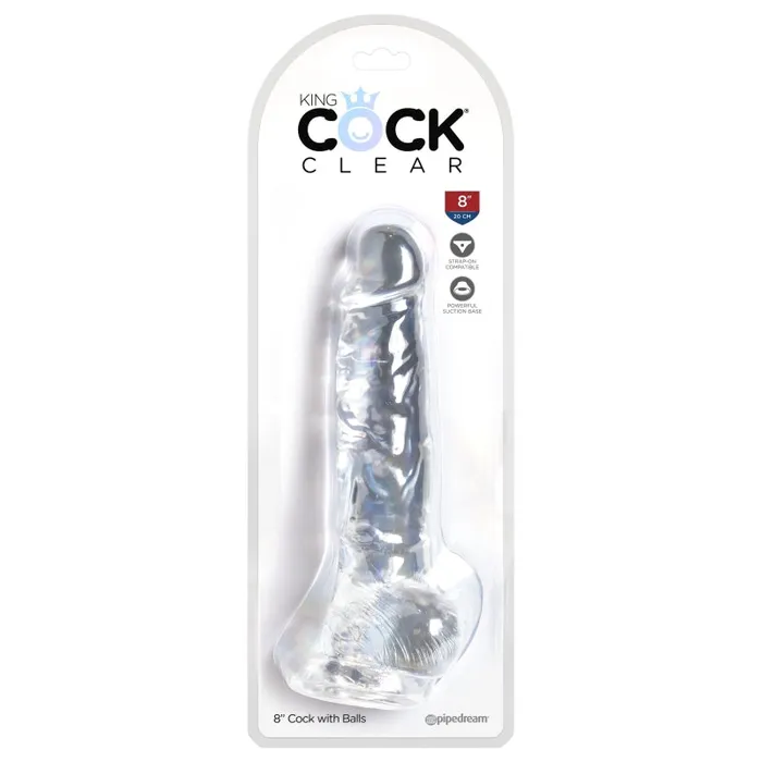 Dildos Pipedream King Cock Clear 8 Cock With Balls