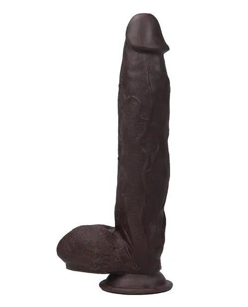 Dildos Thank Me Now Get Lucky 12 Real Skin Series Dark Brown