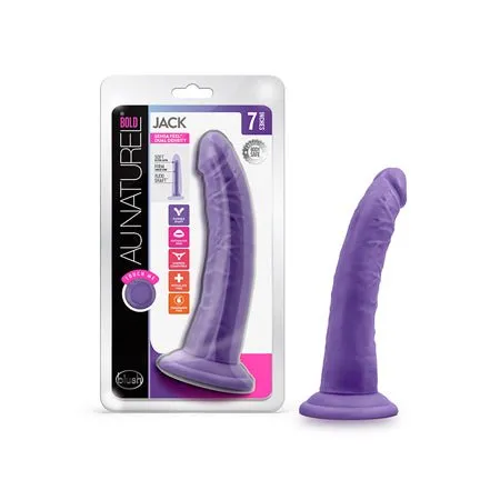 Dildos Vee International Inc Blush Au Naturel Bold Jack 7 in Posable Dual Density Dildo with Suction Cup Purple